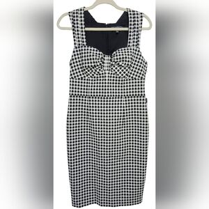Adrianna Papell Sleeveless Gingham Jacquard Cocktail Dress - Size 8 NWT
